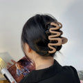 Minimalist Design Shark Claw Clips Women Maillard Color Oversize Shark Clip Matte Texture Geometric Frosted Waves Hair Grab Claw