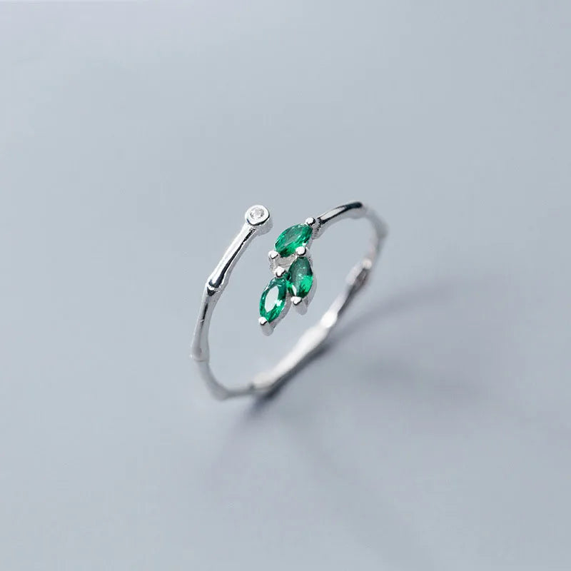 Fashion New Elegant Design 925 Sterling Silver Bamboo Resizable Ring S925 Jewelry Women J6185