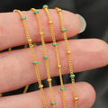 Excellent Gold Filled Enamel Satellite Chain Jewelry No Tarnish Custom Oil Dripping Chain