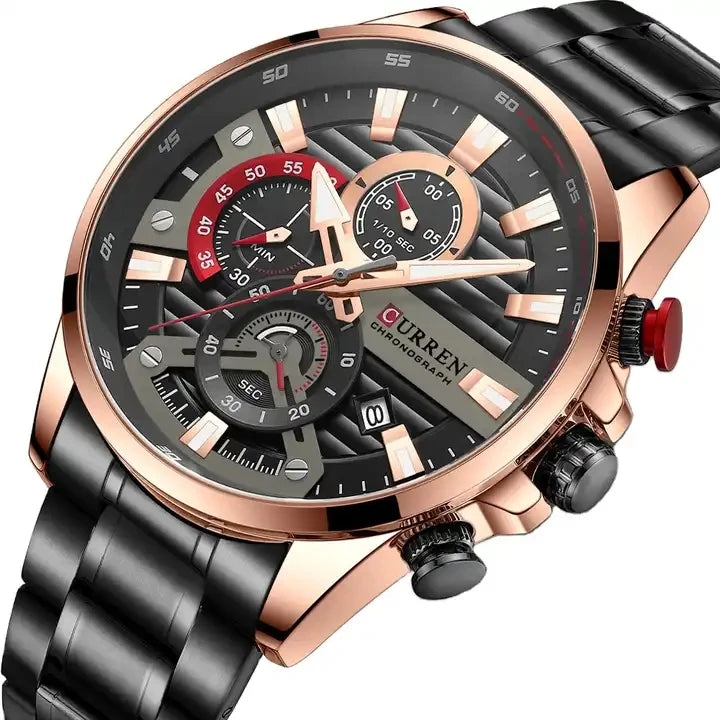 CURREN 8415 Man WristWatch Waterproof Chronograph Men Watch Top New Luxury Classic Stainless Steel Sport Male Clock