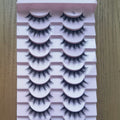 New 10 Pairs Cat Eye Natural False Eyelashes Synthetic Korean Fiber Long 3D Makeup Extension Handmade Beauty