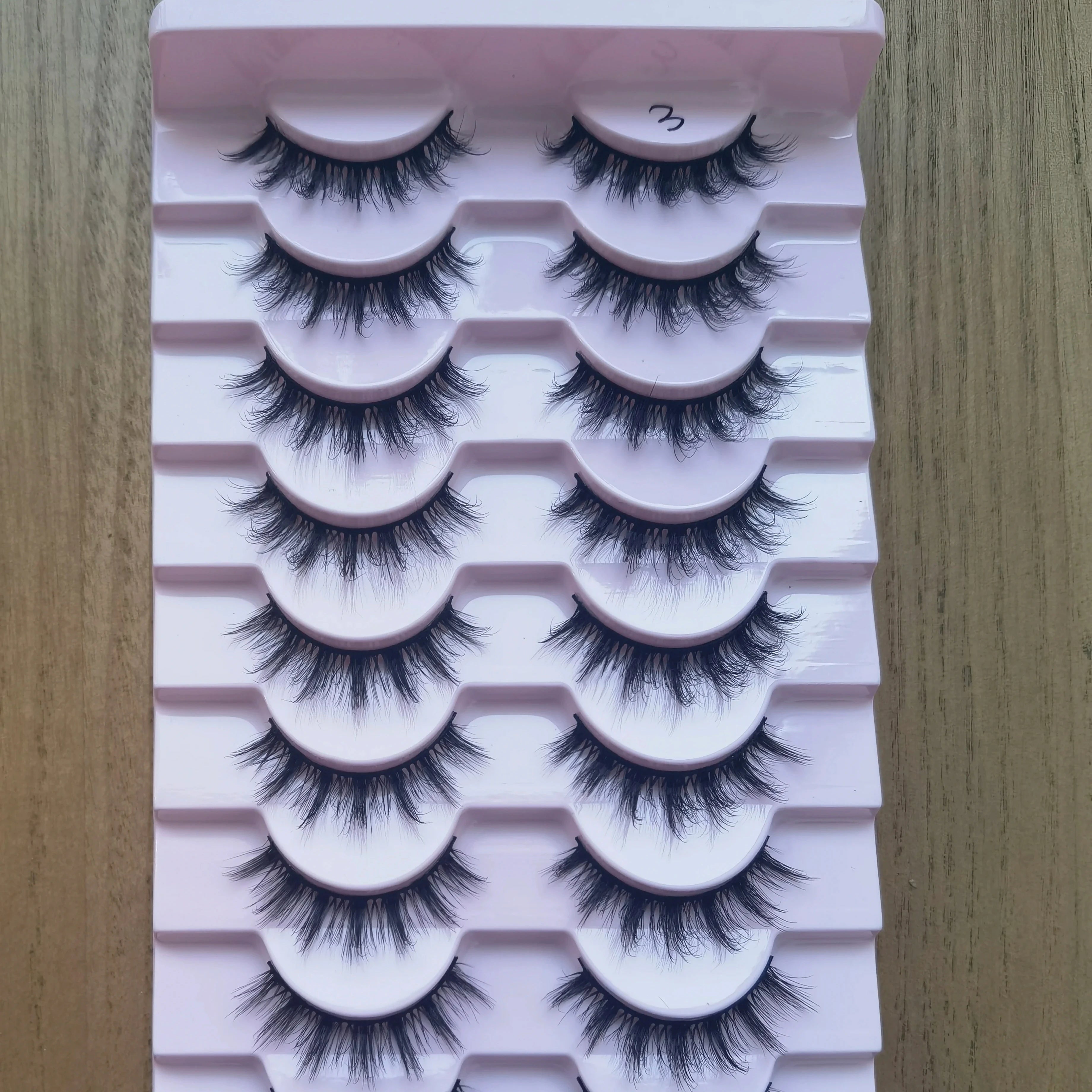New 10 Pairs Cat Eye Natural False Eyelashes Synthetic Korean Fiber Long 3D Makeup Extension Handmade Beauty