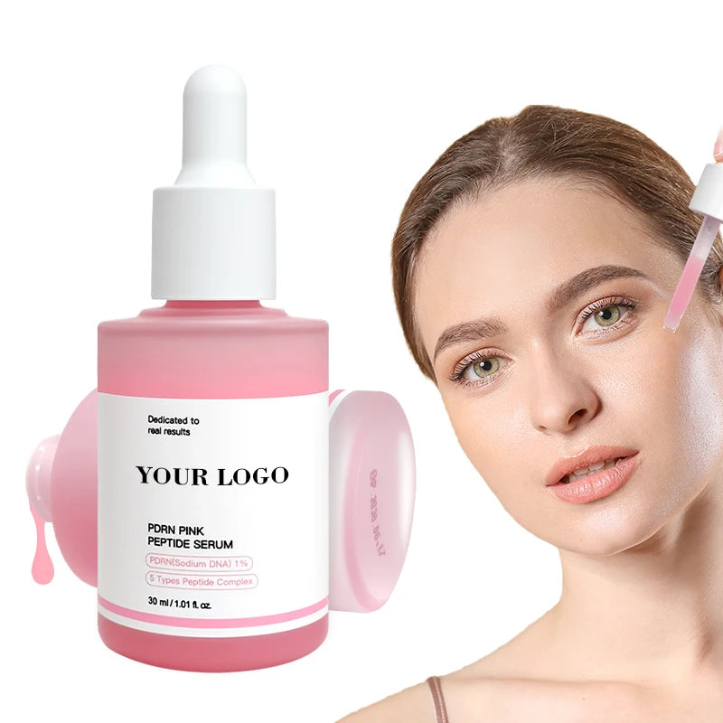 2025 Korean Skin Care 30ml PDRN Peptide Pink Glow Serum Dark Spot Whitening Anti Aging Face Serum DNA PDRN Pink Peptide Serum