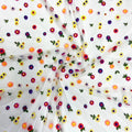 Embroidered Small Colourful Flower Tulle Mesh Lace Fabric 100% Polyester for Wedding Dresses Bags & Shoes-Girls