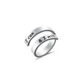 Loftily Jewelry Classic Stainless Steel 18K Gold Plated Open I Can & I Will Ring for Women