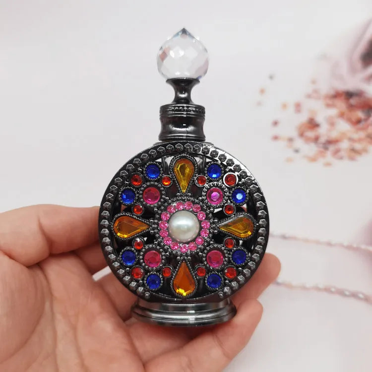Wholesale Gold Black Silver Middle East Dubai Featured Luxury Mini Glass Essential Oil Perfume Bottle Dubai Essential Oil Bottle