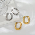 JOOLIM  High End 18K Gold Plated Minimalist Oval Hoop Earrings for Women Stainless Steel Earrings Wholesale