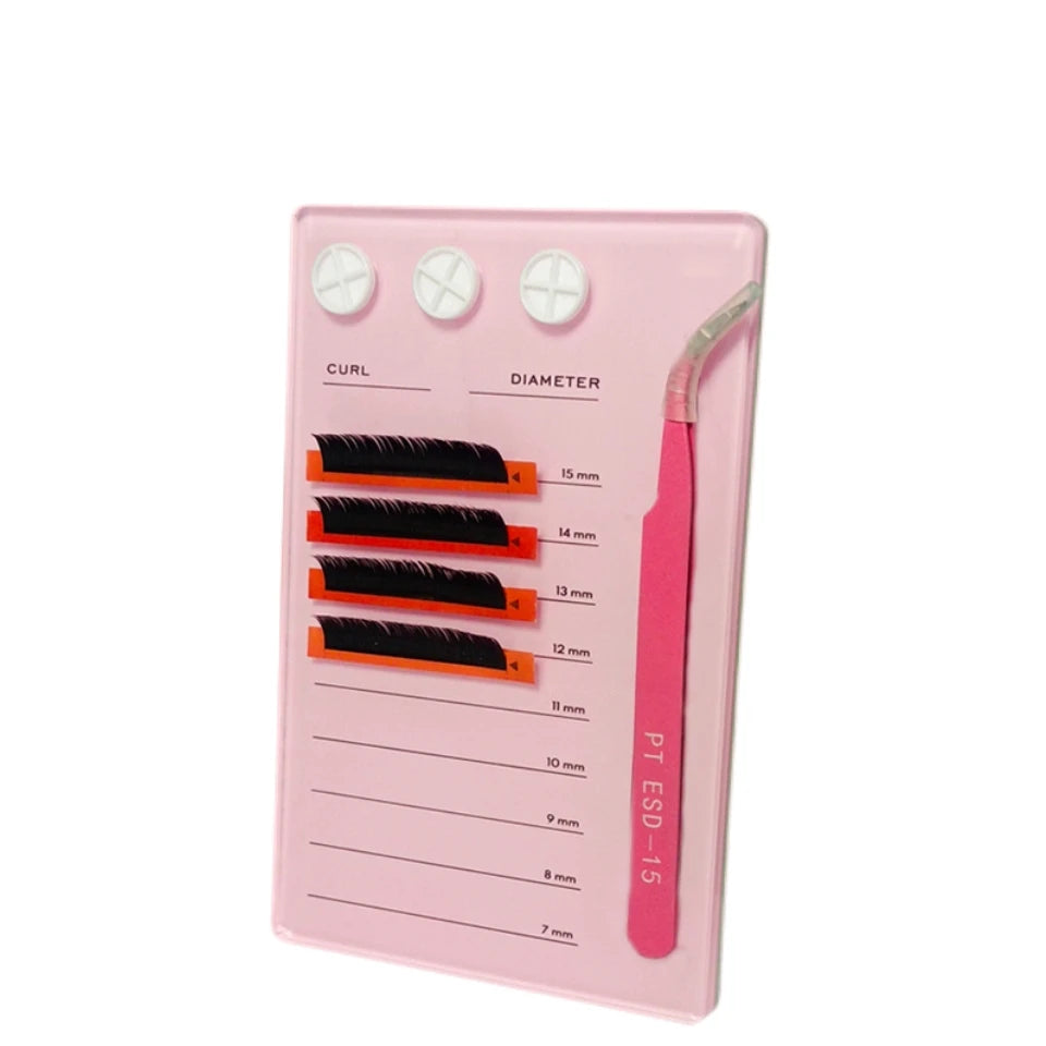 Low MOQ Wholesale Custom logo Acrylic Eyelash Pallet with Magnet Tweezer Hold Lash Tile