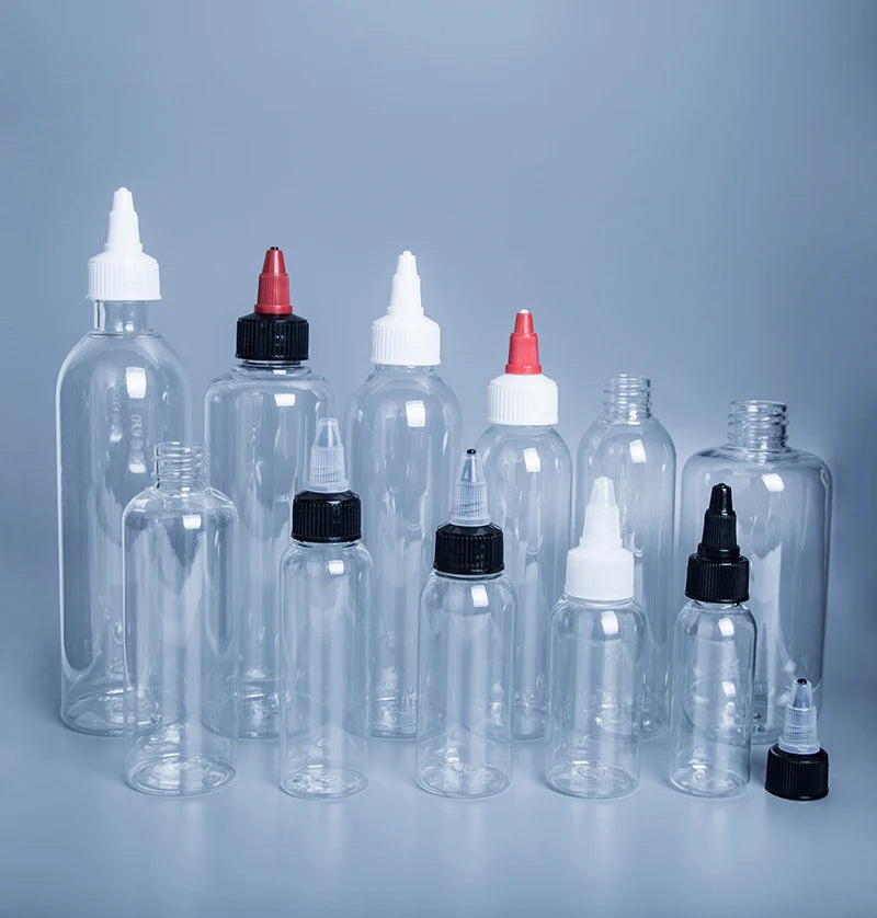 Glue Pet Empty Bottle Squeeze Bottled with Plastic Twist Cap 100ml 250ml 50ml 60ml for Massage Hair Serum Oil