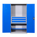 3 Drawers and 1 Shelf Tool Box Cabinet Metal Heavy Duty Cabinet Workshop Tool Cabinet with Hanging Net