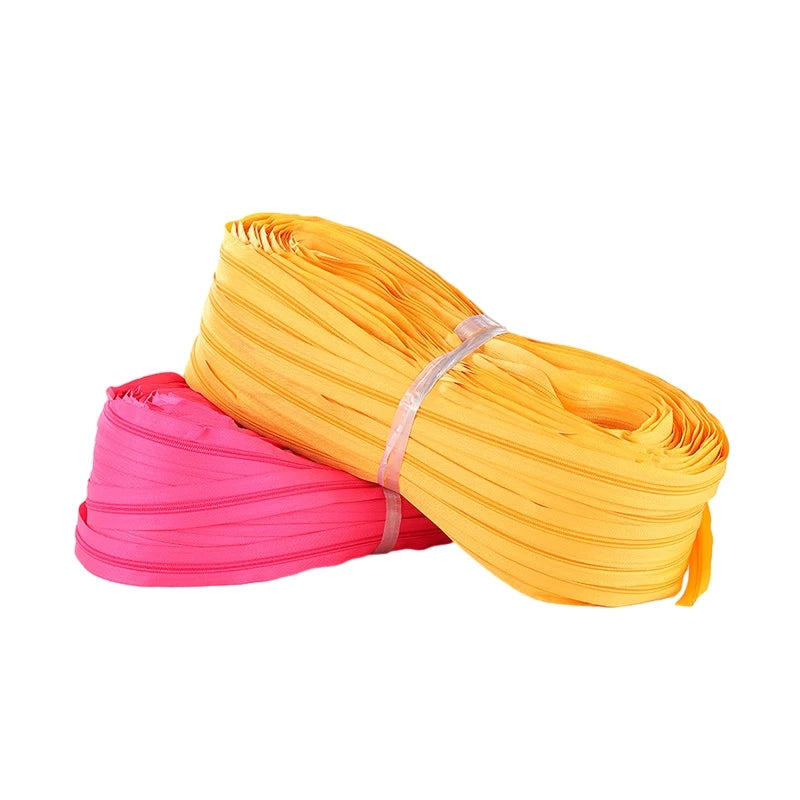 HengDa Factory Eco-Friendly Nylon Coil Zippers 3#5# Rainbow Tape Long Chain Rolls Custom Puller Wholesale Stock for Clothes