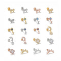 Hot Girl Geometric Shape Zircon Earrings New Fashion Jewelry Earrings 18K Gold Plated Brass Earrings for Women
