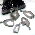 100% Natural Stone Agate Crystal Stone Druzy Pendant Irregular Agate Stone Gemstone Pendants Necklace Jewelry