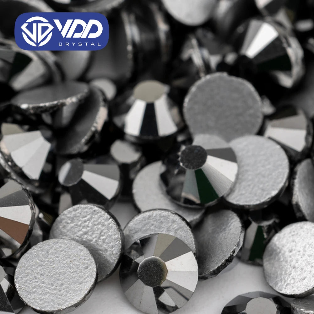 VDD 065 Hematite SS3-SS50 Glass Rhinestones Crystal Non Hotfix Flatback Strass Stones Glitter Diamond DIY Nail Art Accessories