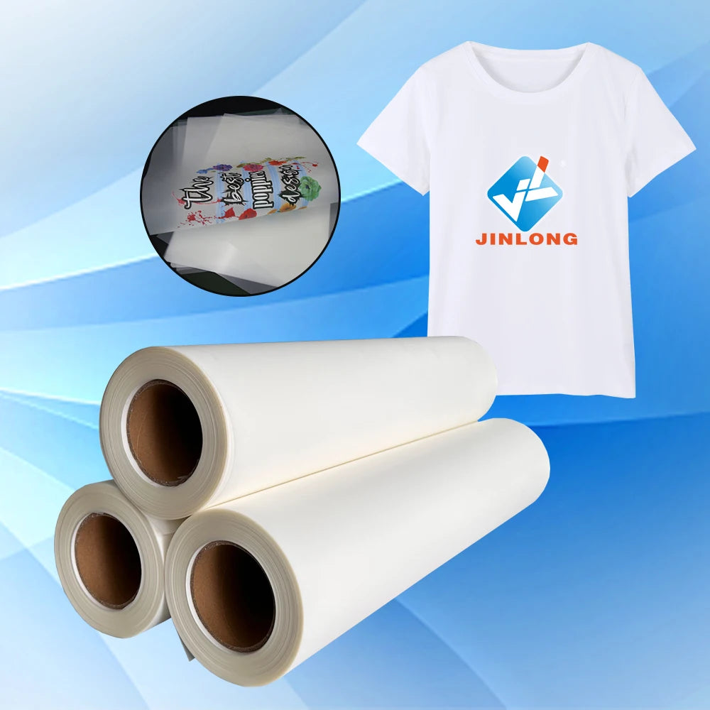 Hot Peel  PET Film Double Single Side 75 /100 Micron 30 33 60cm*100m DTF PET Film Roll for Transfer Heat Digital Printing