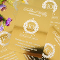 New Design White Foil Gold Cardboard Invitation Card With Black Envelope for Wedding/Party/Holiday Invitation