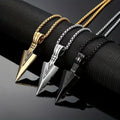 Men's Retro Arrow Pendant Necklace Hip Hop Style Triangle Spear Classic Sweater Accessory for Engagement Party