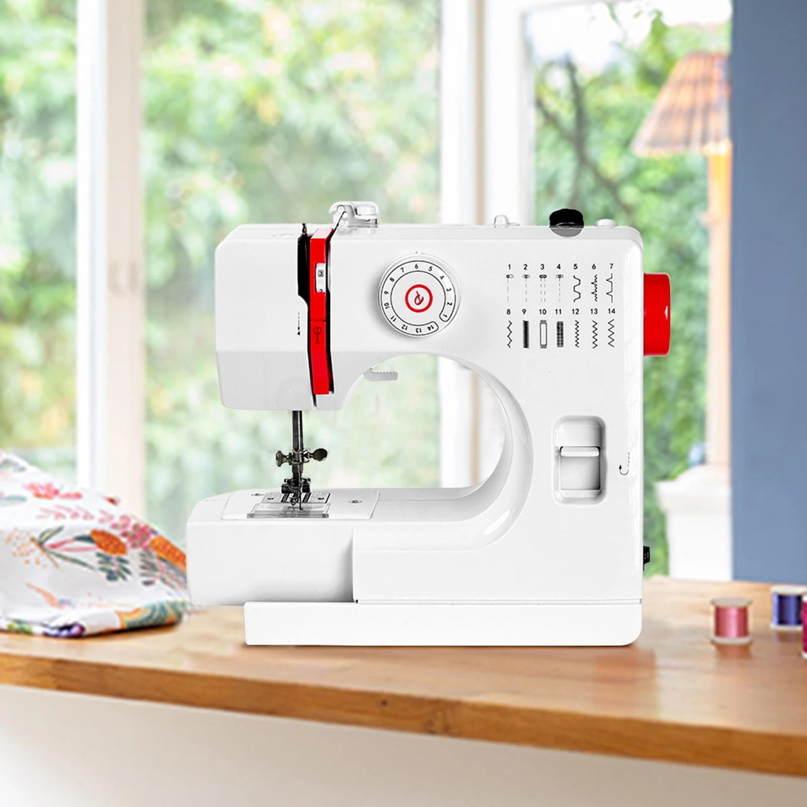 EU Stock 728 Wholesale Overlock Domestic Sewing Multifunction Automatic Electric Mini Sewing Machine Household 14 Stitches