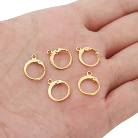 20pcs/lot 12mm Gold Color Silver Color French Earring Hook Earwire Earrings Clasp Base Fitting Round Buckle for DIY Jewelry