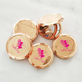 Luxury Rose Gold Folding Metal Cosmetic Makeup Pocket Mirror Portable Double-Sided with Personalized Features