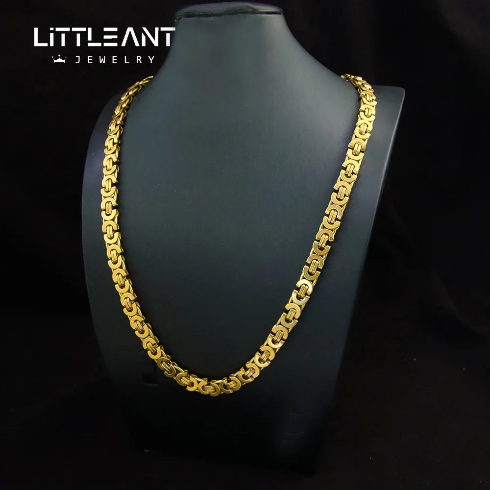 Non Tarnish Necklace Jewelry Hiphop Gold Plated Stainless Steel Gold Necklaces