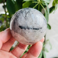 Wholesale Natural Rock Crystal Ball Black Tourmaline Rutilated Quartz Sphere for Decoration