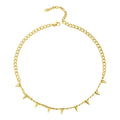 High Quality 18K Gold Plated Stainless Steel Jewelry Cuban Chain Pointy Accessories Necklaces P203091