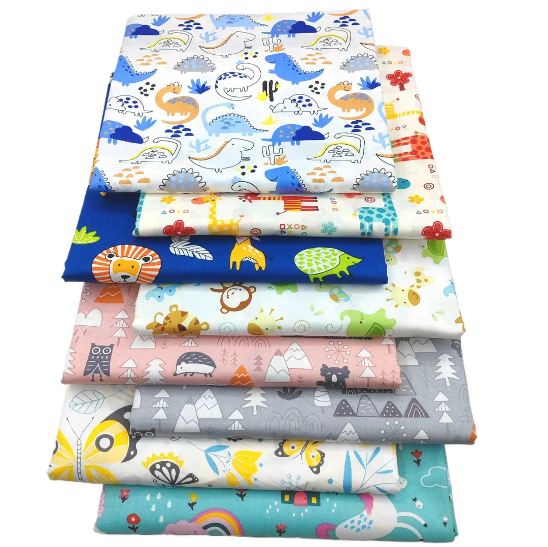8pcs Lot Cartoon Quilting Cotton Fabric Patchwork Fat Quarter Bundles Sewing Cloth for Handmade Bags Purse Pillowcase