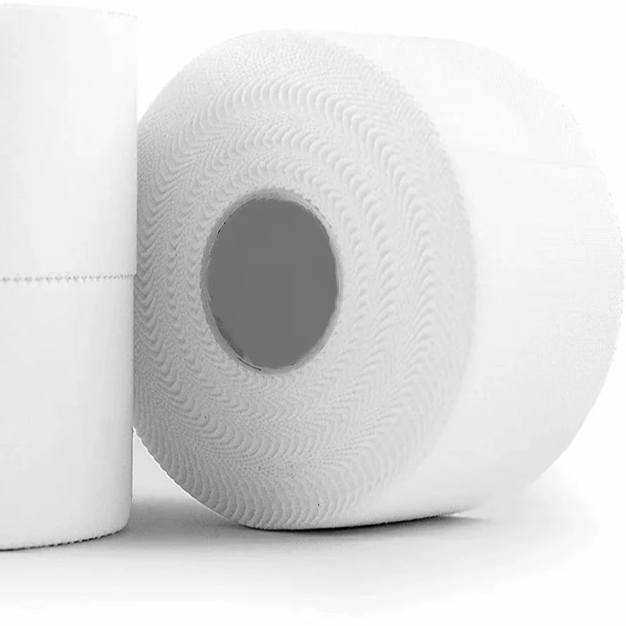 White Cotton Elastic Premium Athletic Tape Hypoallergenic and Waterproof for Muscle Pain Relief and Joint Support