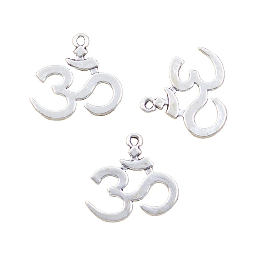 Charms Yoga Om 23x21mm Tibetan Silver Color Pendants Antique Jewelry Making DIY Handmade Craft