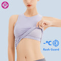 Sunscreen Sports Vest Women's Breathable Running T-Shirt Sleeveless Yoga Top With Chest Cushions