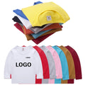2025 Custom Logo T-Shirt for Girls Long Sleeves and O-Neck Collar 100% Cotton Formal Style Made for Kids