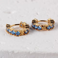 Top Seller Custom Design Colorful Zircon Brass 16k Gold Plating CZ Fashion Women Stud Earrings
