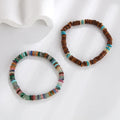 Vintage Bohemian Natural Stone Abacus Bead Adjustable Beaded Bracelet for Men and Women Trendy Anniversary Gift Jewelry