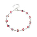 Cheap Wholesale Silver/ Gold Acrylic Hamsa Turkish Red Eye Bead Bracelet Women Jewelry