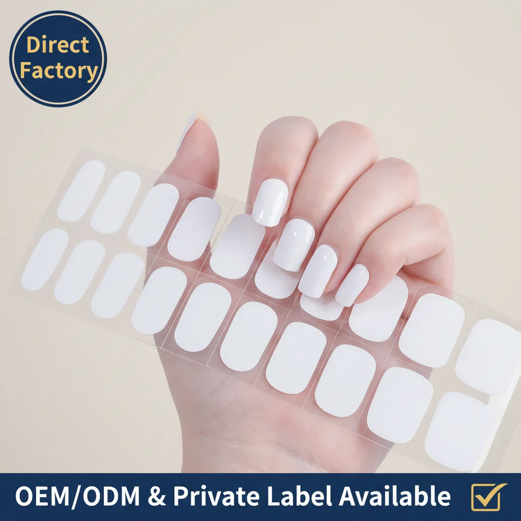 NO UV Gel New Style Nail Beauty Product Wholesale OEM/ODM Manufacturer Press on Nails Gel Nail Stickers UV Free Gel Nail Wrap