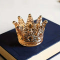 Decorative Modern Ashtray Home Decoration Octagonal Crown Ashtray with Golden Beads Elegant Promotional Glass Gifts Luxury