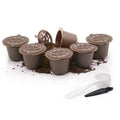Universal 6 Pods Reusable Metal Coffee Filter System Wareset Cafe Refillable Capsules with Cup Refilling Cap