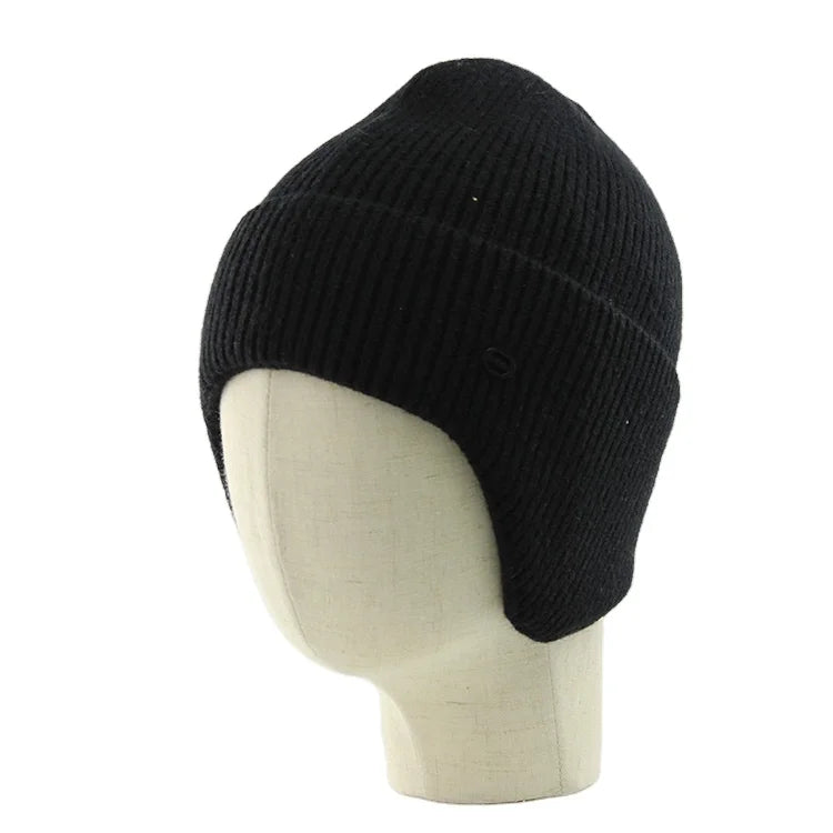 Wholesale Custom Logo 3D Embroidery & Digital Printing Beanie Hat with Ears for Travel