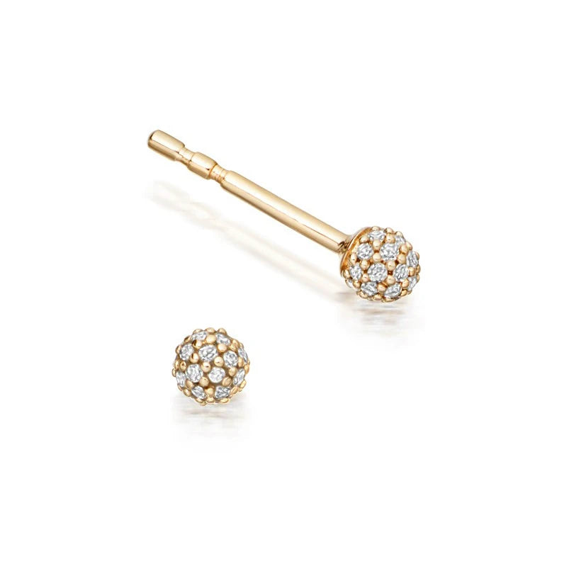 Gemnel Fashion 925 Sterling Silver Jewelry Diamond Ball Cubic Zirconia Stud Earrings