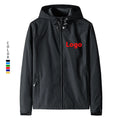 Custom Logo Men's Windbreaker Jacket for Autumn Spring Gym Hooded Thin Waterproof Zipper Front Logo Winter 2025