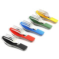 3 in 1 Spoon Fork and Knife Flatware Stainless Steel Multi-Functional Cutlery Set for Backpacking Wildness Camping Travelling