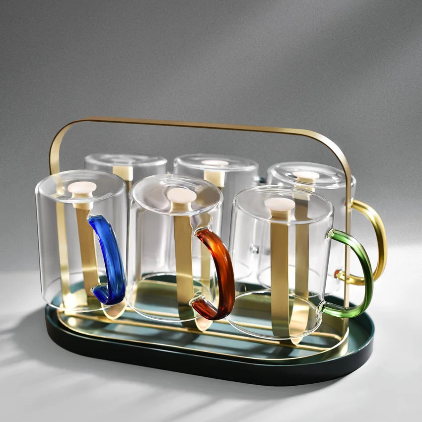 Durable New Designed 400Ml/650Ml Large Capacity Borosilicate Glasses Safe Eco Friendly HouDe HD2101 Handmade Coffee Mug Custom MegaBDM
