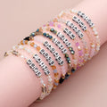 Go2boho 2024 Mother's Day New Design Delicate MOM Letters Stack Bright Crystal Beads Bracelets for Women Custom Gifts for Mom