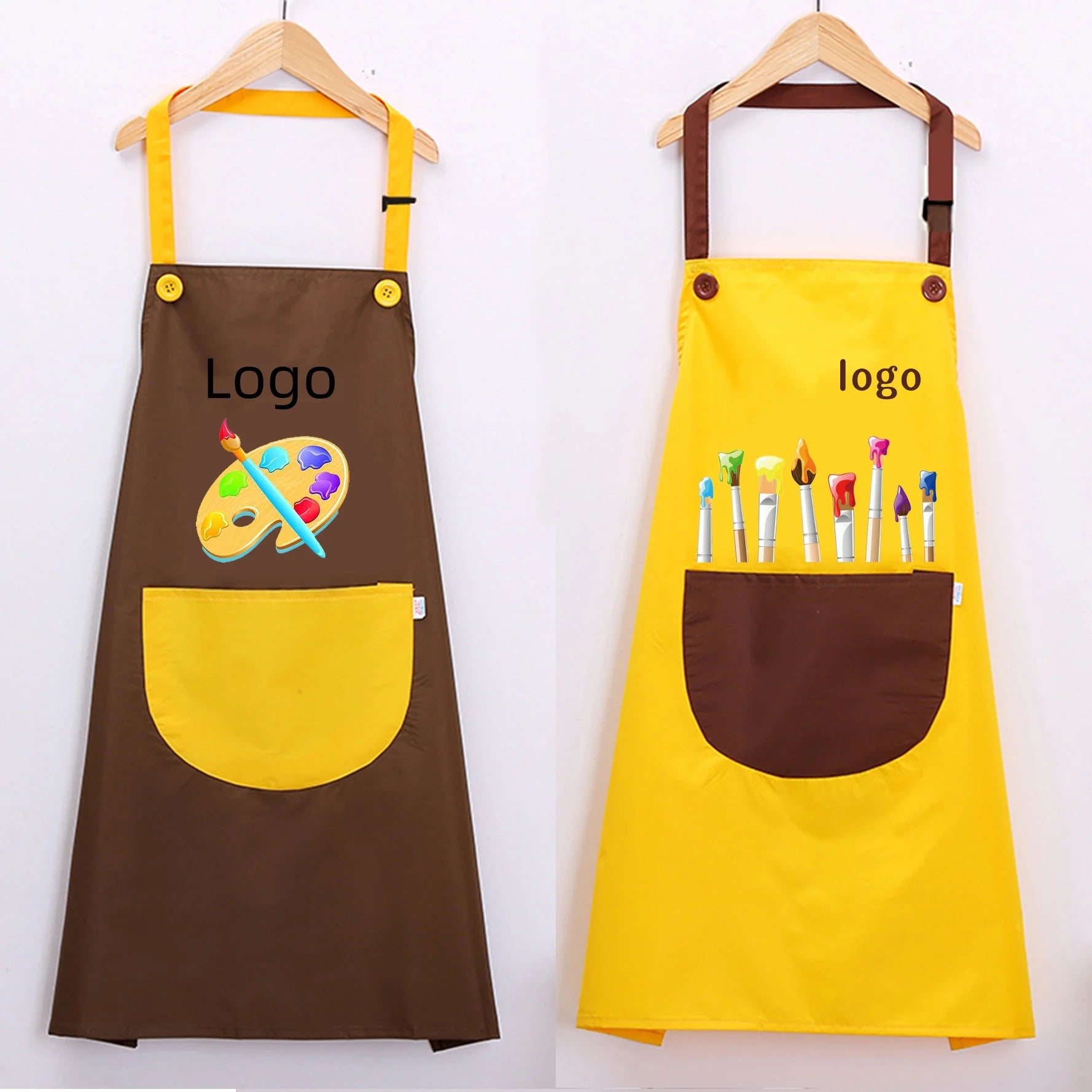 Children's Waterproof Painting Bib Kit Kindergarten Art Class Advertising Logo Cover Clothes for Kids