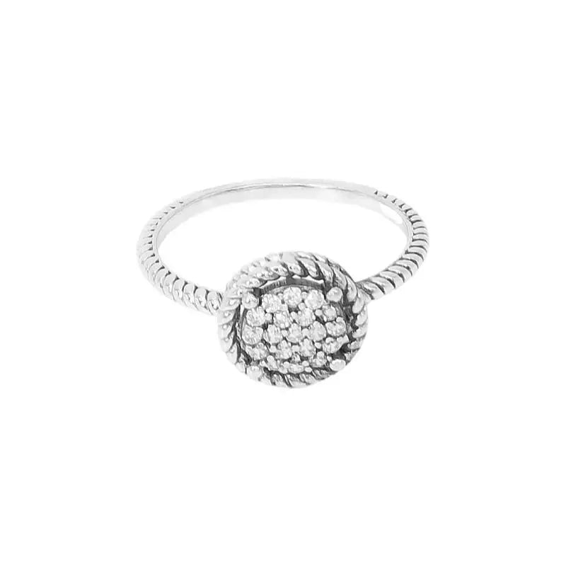925 Silver Rhodium Plated Trendy Zircon Ring for Wedding Party Anniversary Occasions