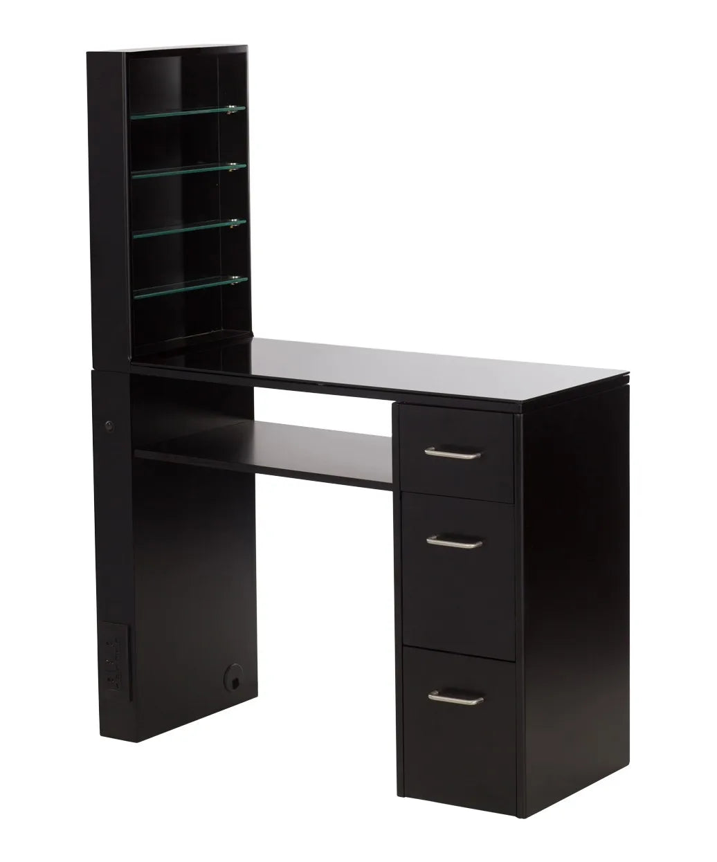 Nail Tech Table Salon Furniture Black High Gloss Manicure Table