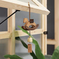 Cute Japanese-Style Small Wooden Rocking Horse Wind Chime for Bedroom Doorbell Hanging Decoration for Housewarming Courtyard