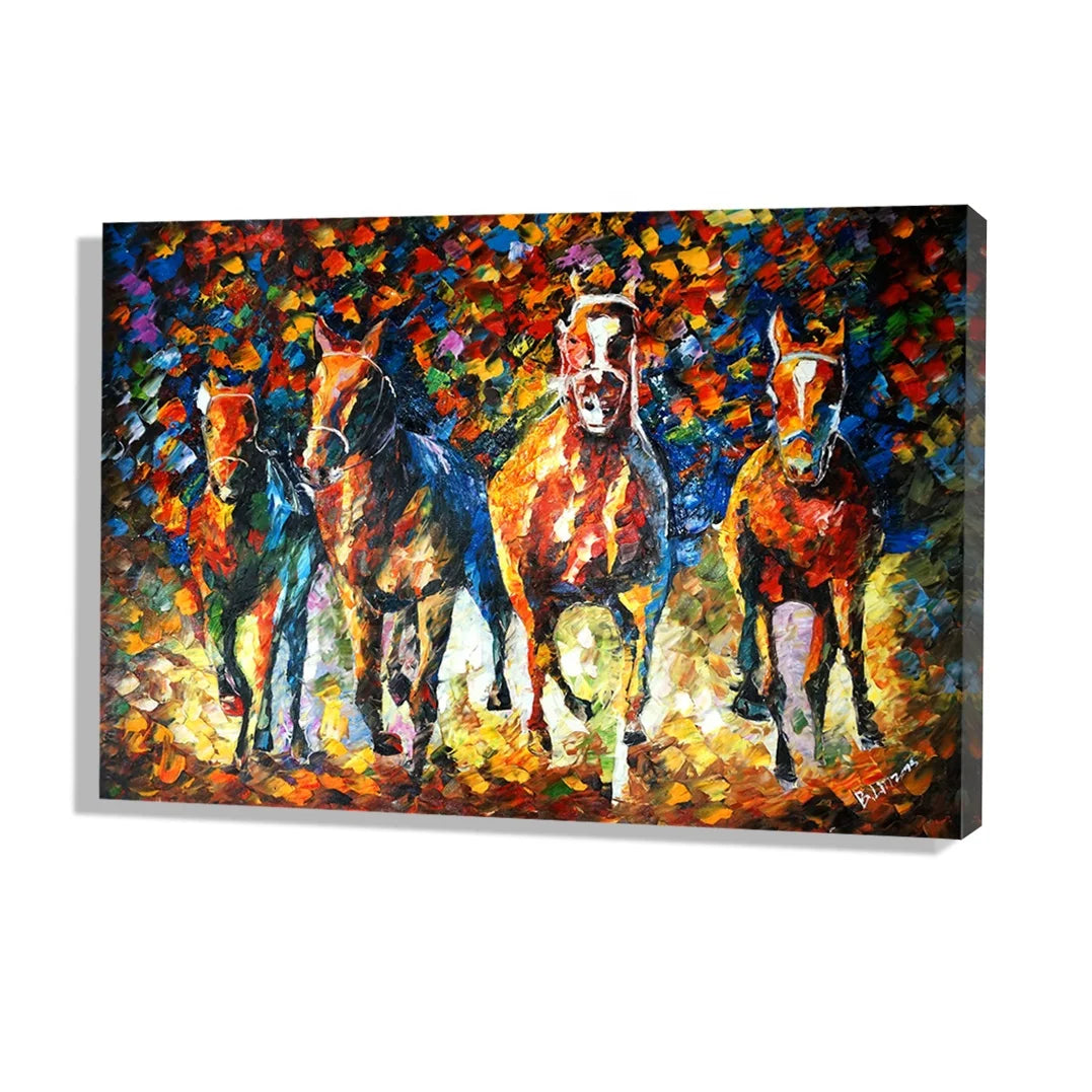 Hand-painted and Painted Abstract Horses 100% Hand-painted Oil Painting Wholesalehand Painting Oil Canvas