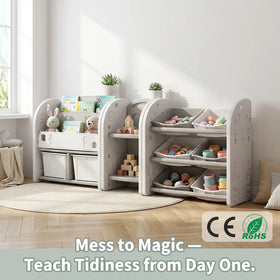 Mess to Magic Kids Toy Storage Organizer Teach Tidiness Kids Toy Storage Organizer Modular Hub for Toddlers Ce Rohs Safe Seating